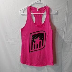Bright Pink Racerback Graphic Tank Top